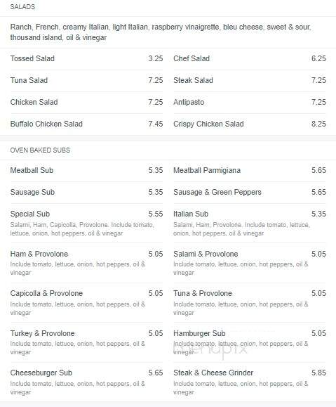 Pizza Town - Punxsutawney, PA menu_pic