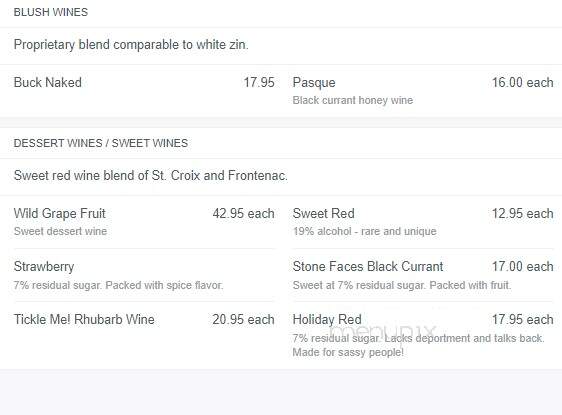 Valiant Vineyards Winery - Vermillion, SD menu_pic