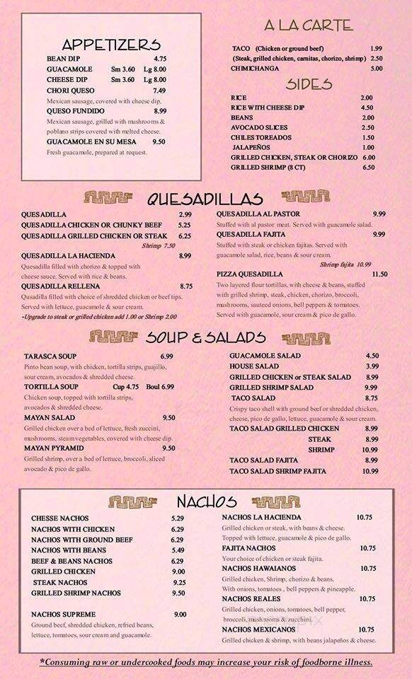 La Hacienda Mexican Restaurant - Columbia, TN menu_pic