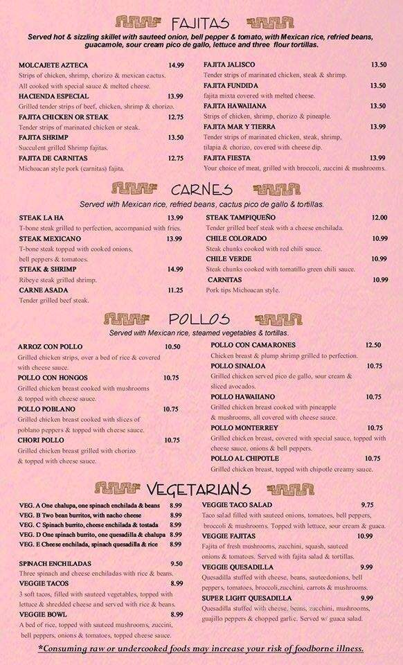 La Hacienda Mexican Restaurant - Columbia, TN menu_pic