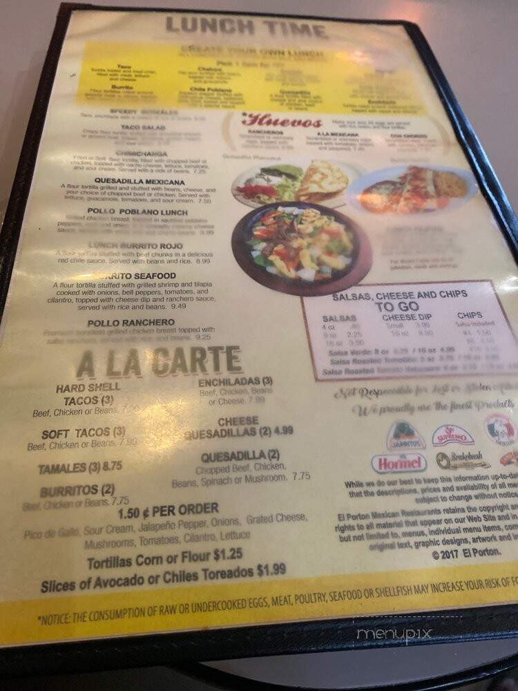 El Porton Mexican Restaurant - Germantown, TN menu_pic
