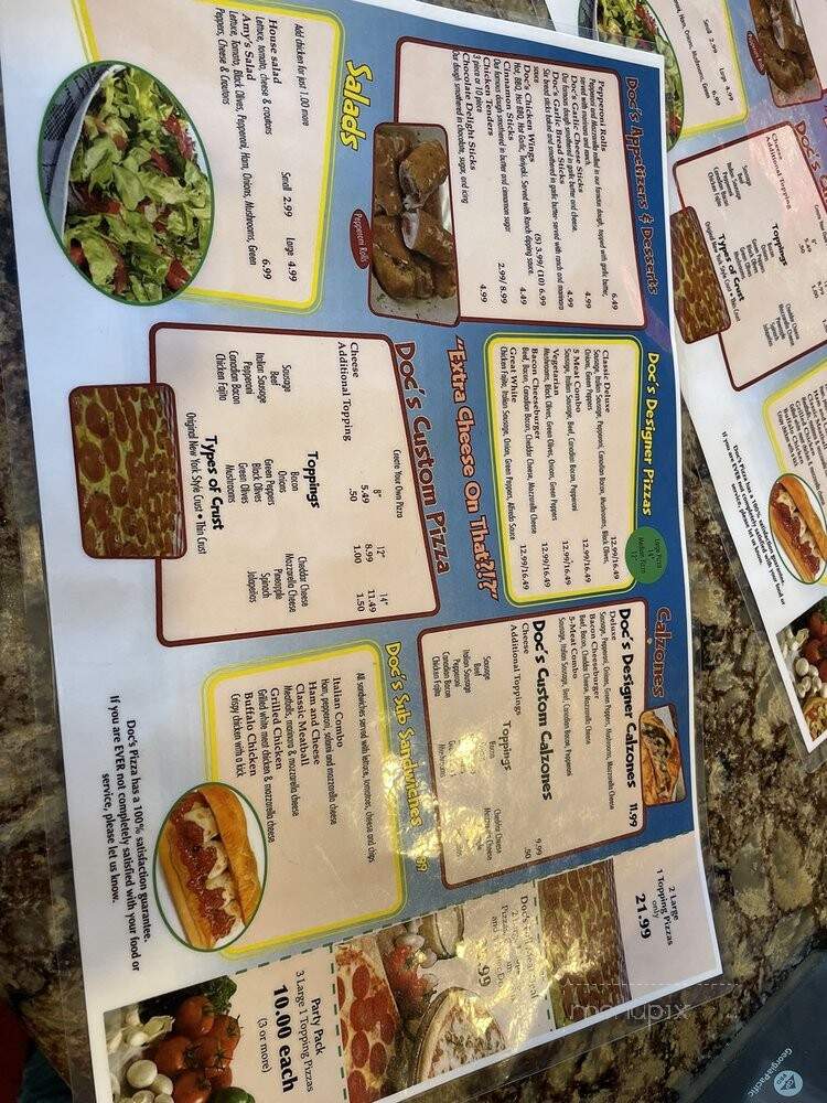 Doc's Pizza - Lindale, TX menu_pic