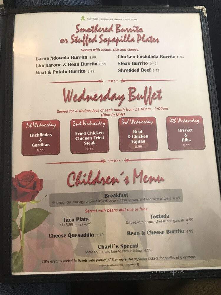 Sofia's Restaurant - Socorro, TX menu_pic