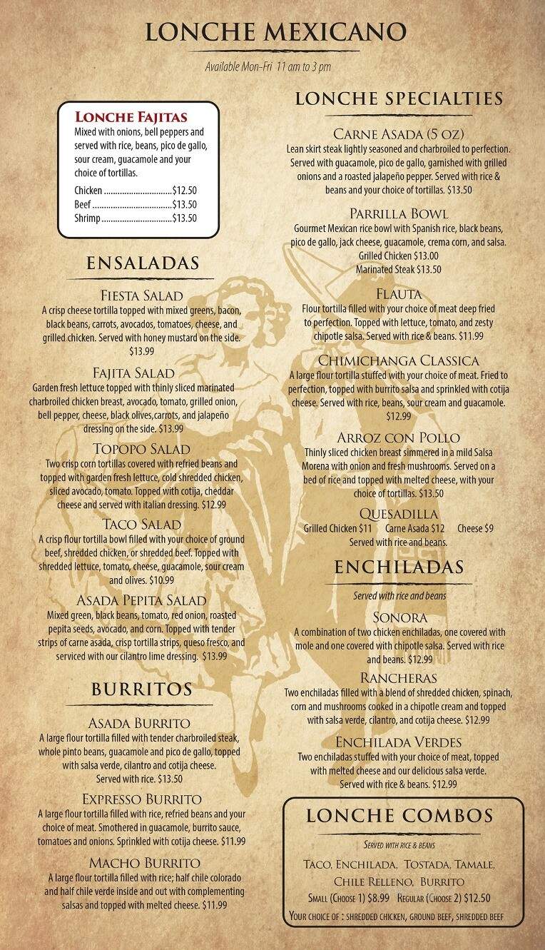 El Sarape Mexican Restaurant - Shelton, WA menu_pic