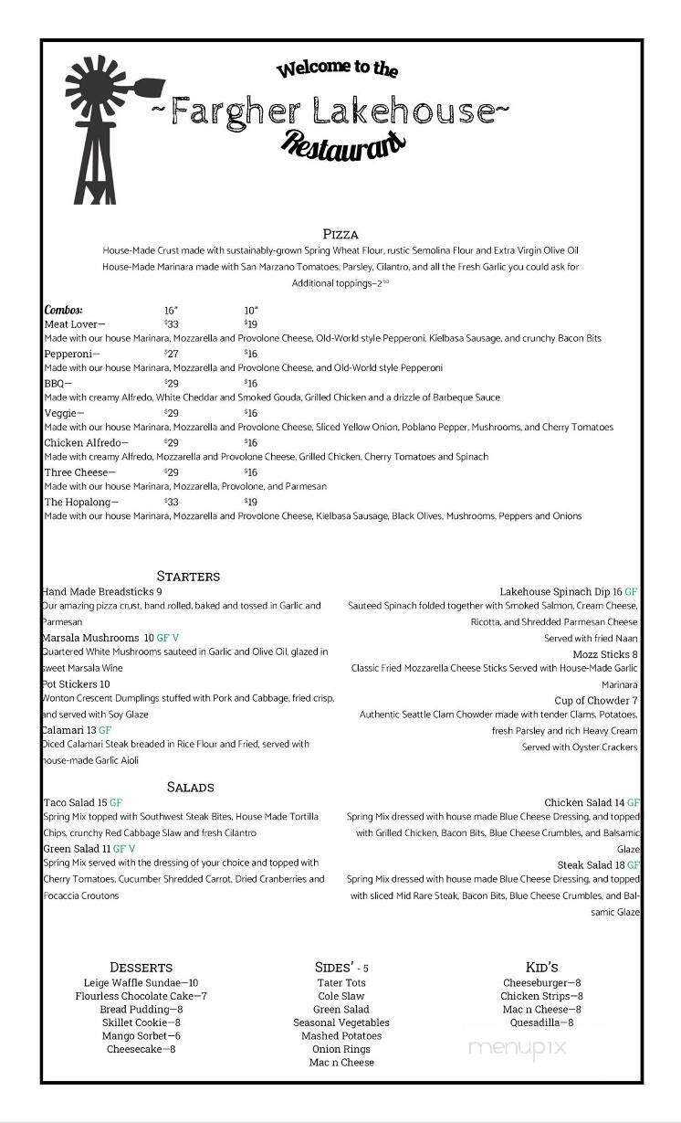 Fargher Lake Inn - Yacolt, WA menu_pic
