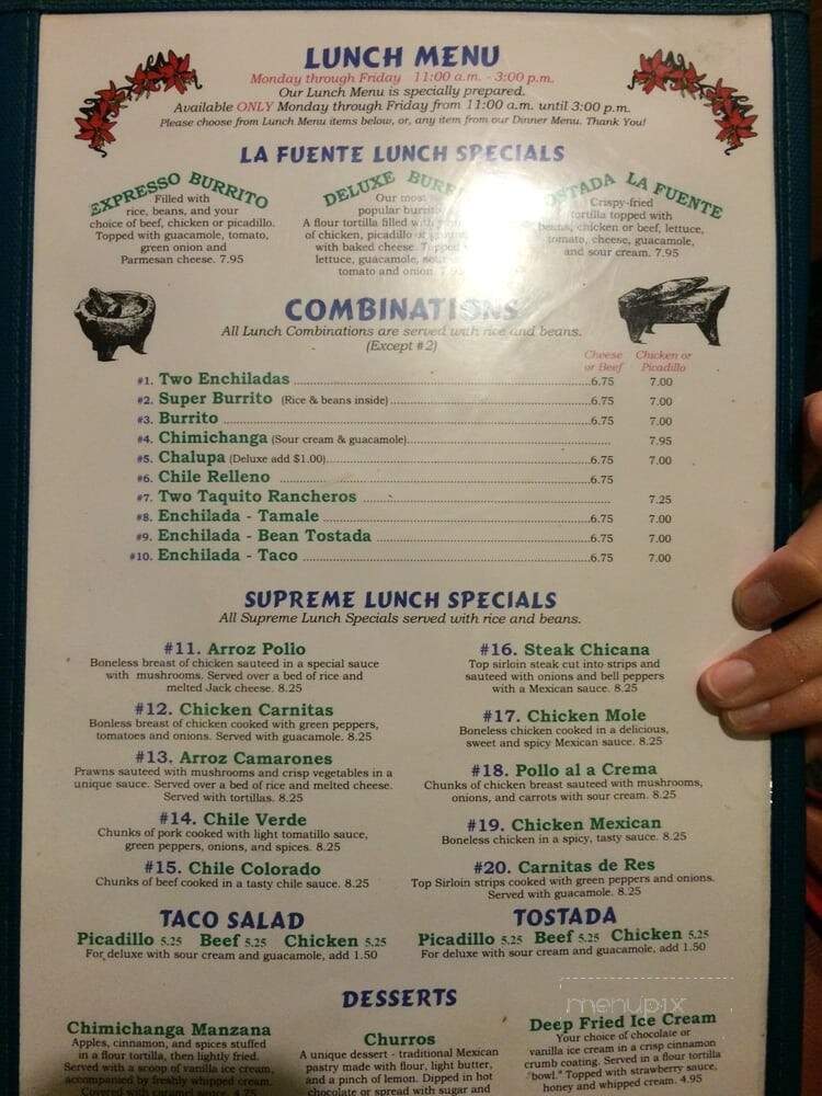 La Fuente - Wenatchee, WA menu_pic