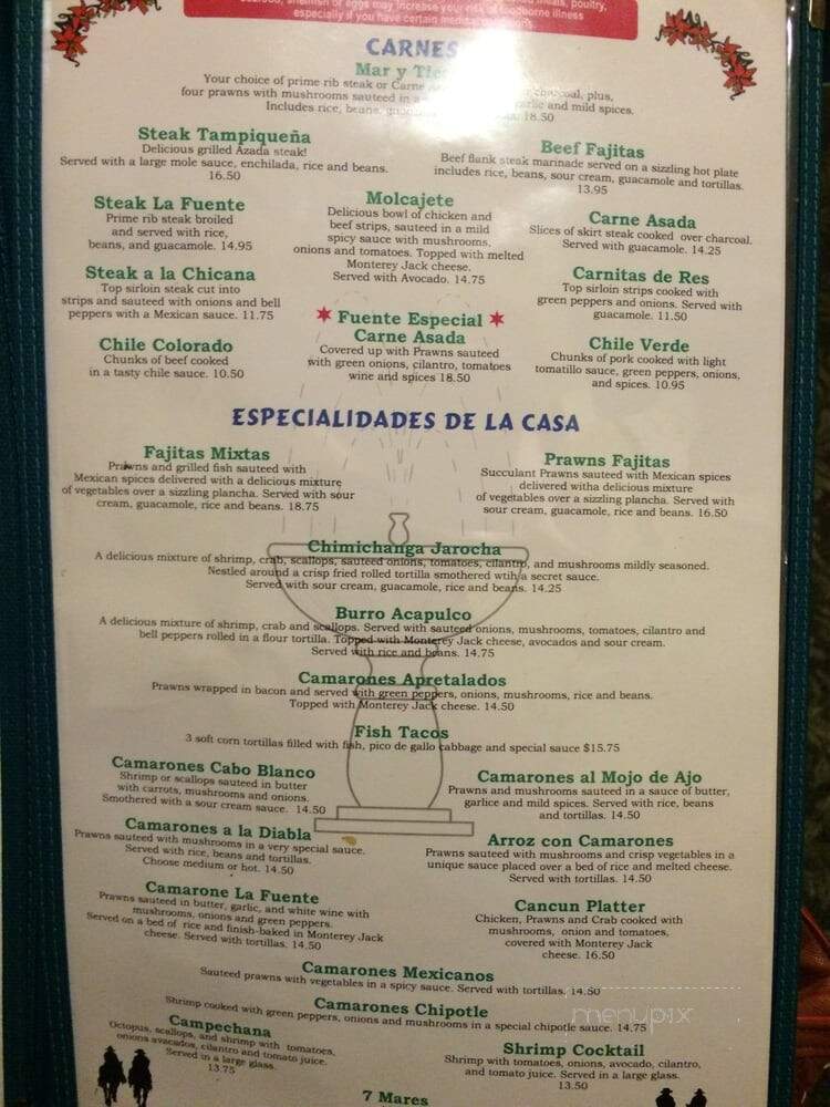 La Fuente - Wenatchee, WA menu_pic