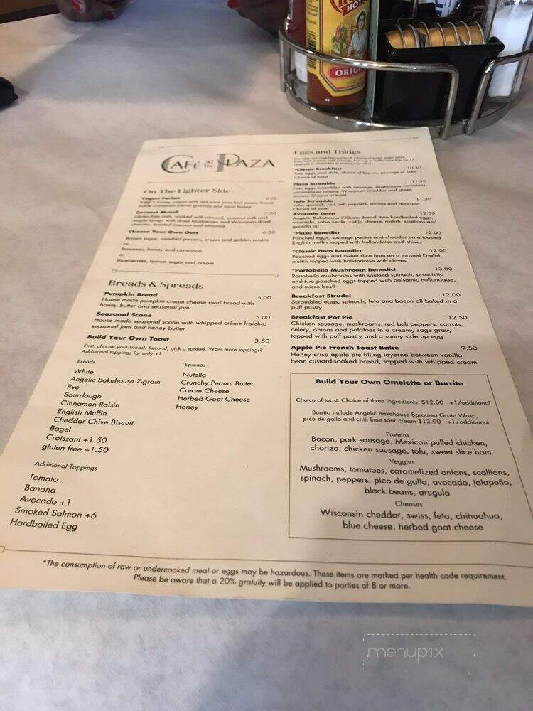 Cafe At The Plaza - Milwaukee, WI menu_pic