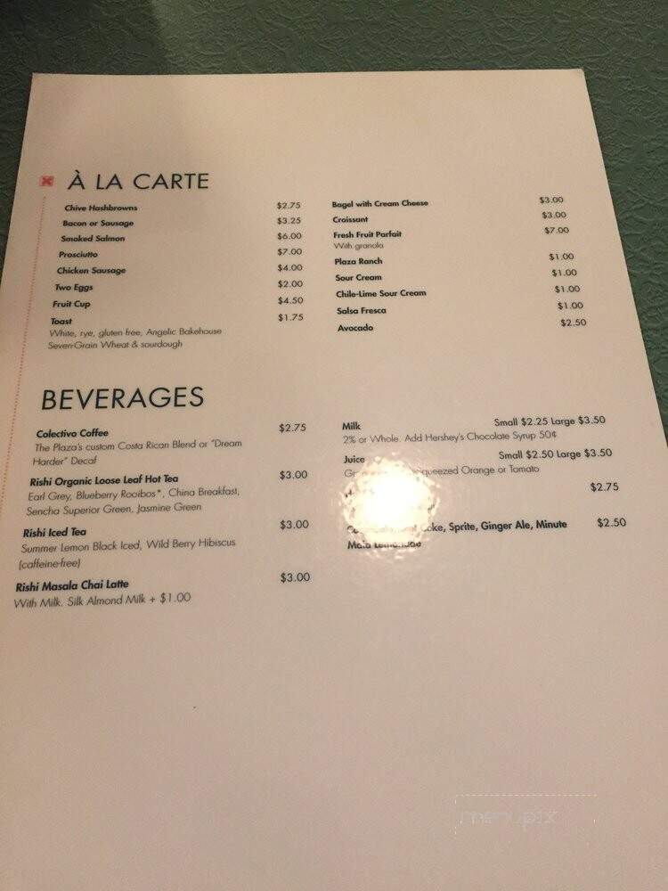 Cafe At The Plaza - Milwaukee, WI menu_pic