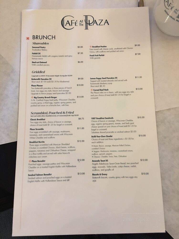 Cafe At The Plaza - Milwaukee, WI menu_pic