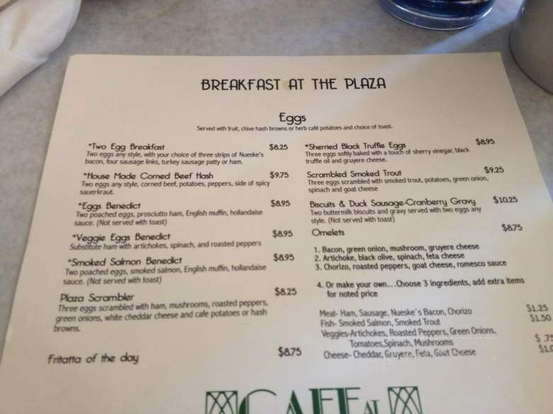 Cafe At The Plaza - Milwaukee, WI menu_pic