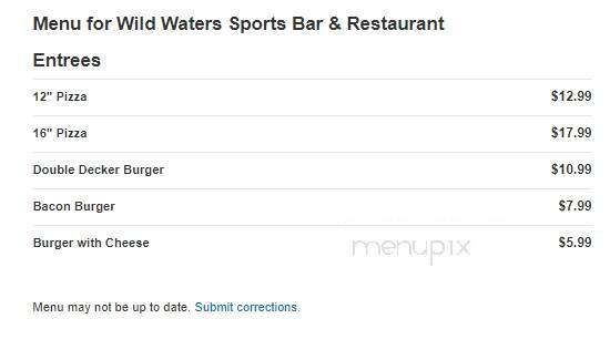 Wild Waters - Danbury, WI menu_pic