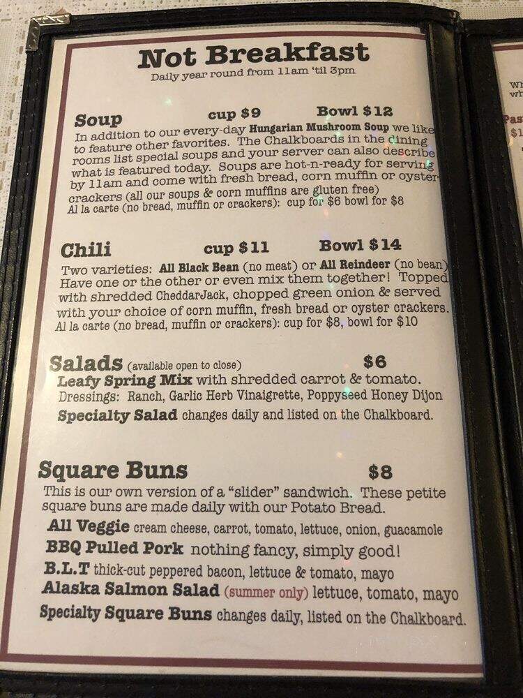Talkeetna Roadhouse - Talkeetna, AK menu_pic