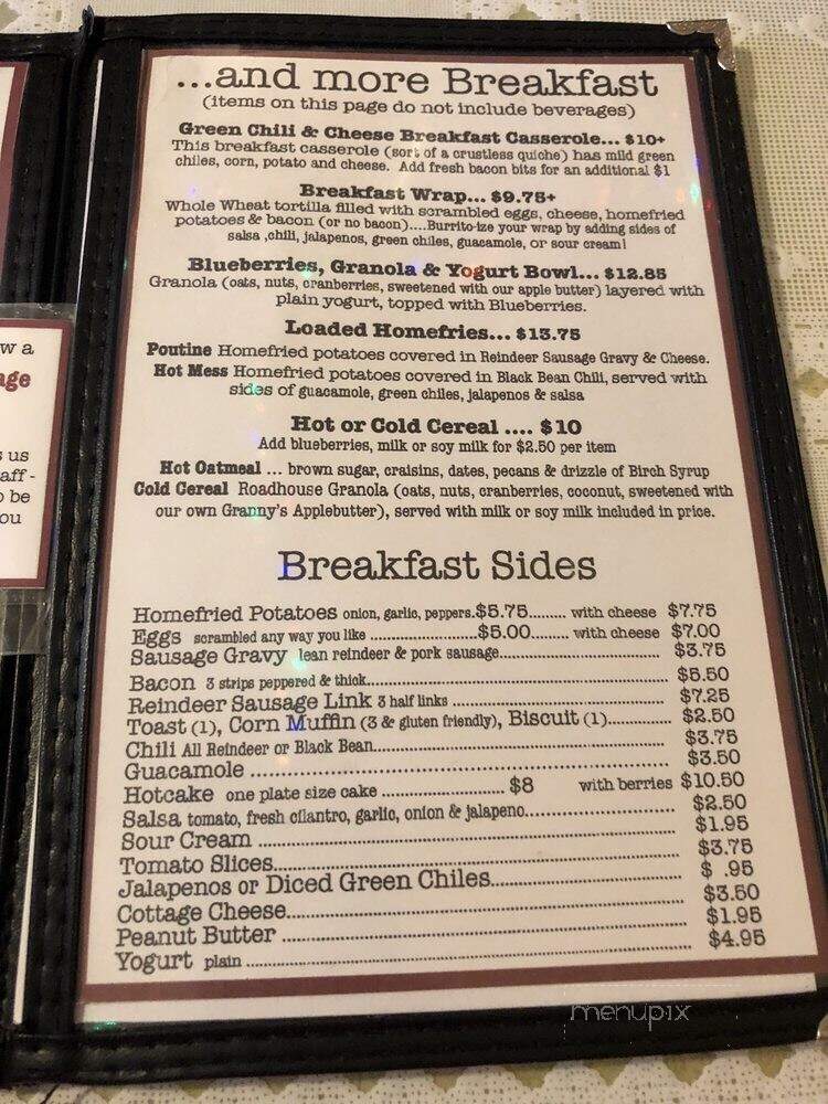 Talkeetna Roadhouse - Talkeetna, AK menu_pic