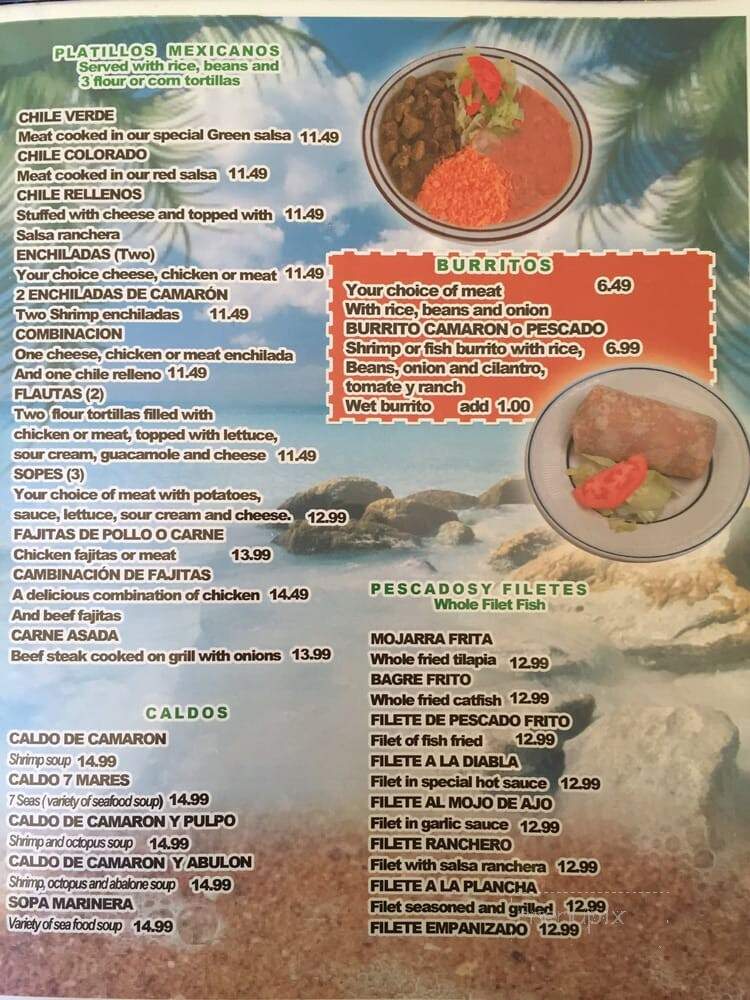 Mariscos El Palmar - Lompoc, CA menu_pic