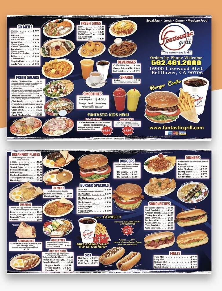 Fantastic Burgers - Bellflower, CA menu_pic