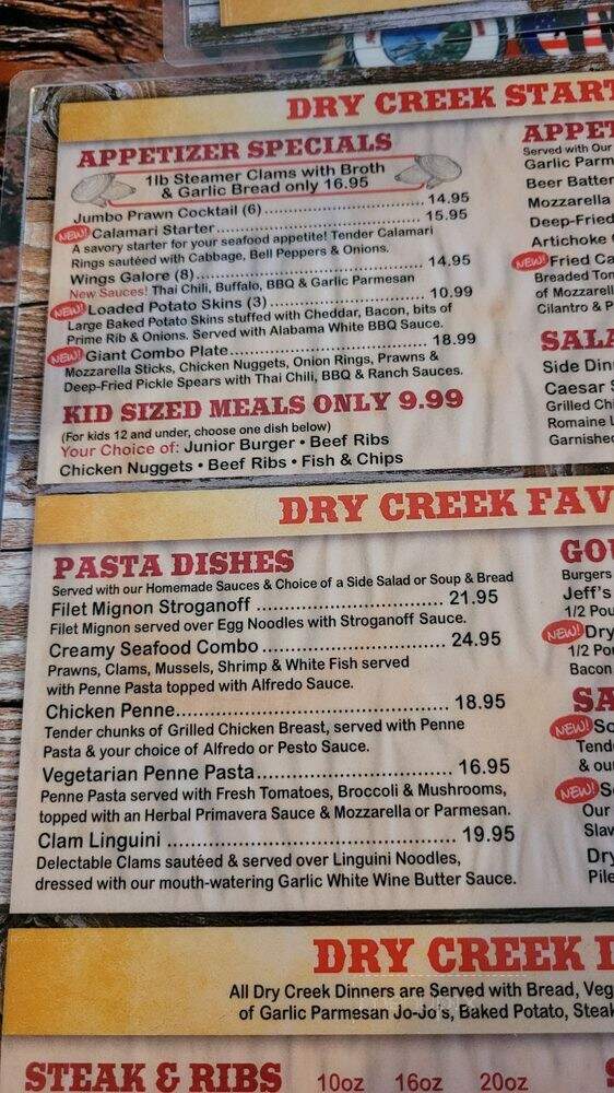 Dry Creek Station & Cattle Co - Bella Vista, CA menu_pic