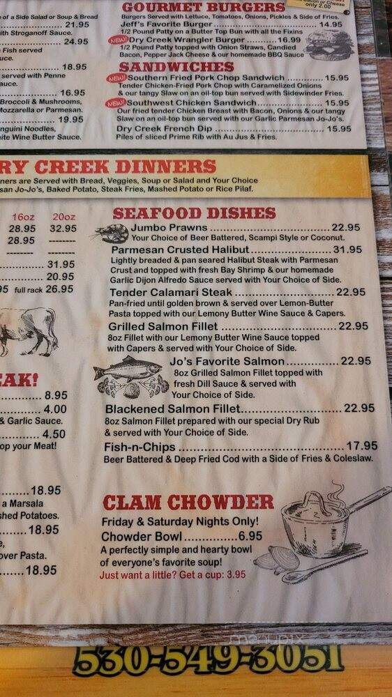 Dry Creek Station & Cattle Co - Bella Vista, CA menu_pic