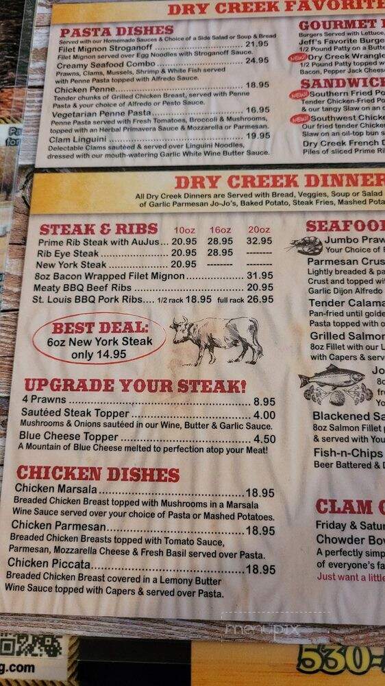 Dry Creek Station & Cattle Co - Bella Vista, CA menu_pic