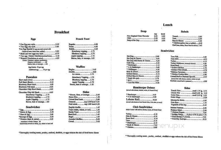 Bobby Fritz Snack Bar - Oxford, CT menu_pic