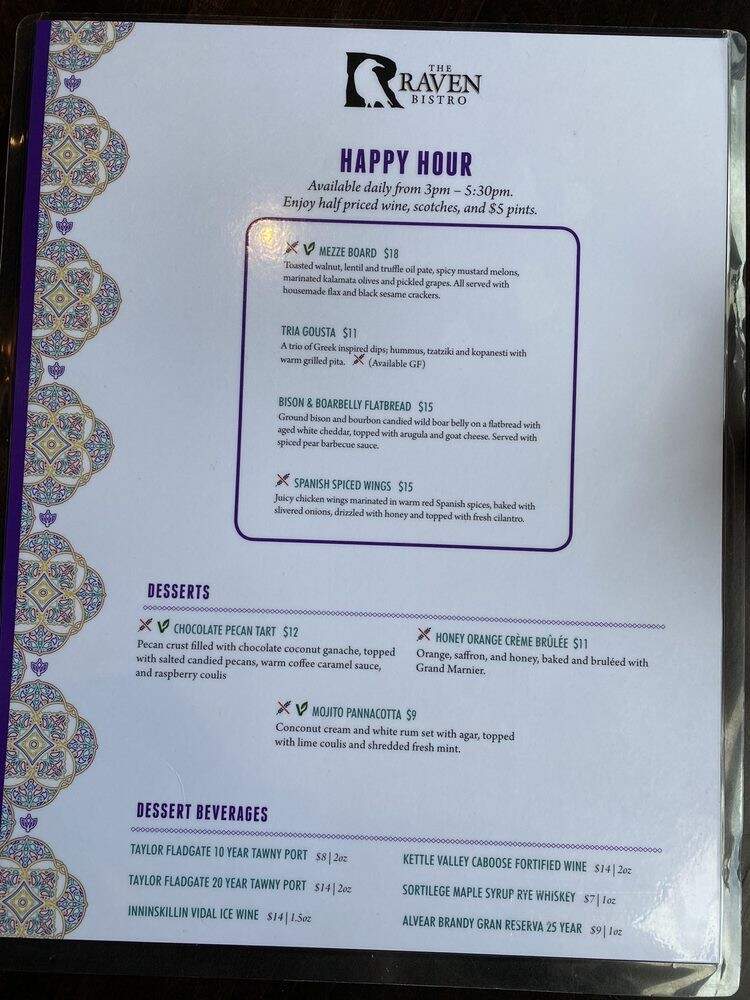 The Raven Bistro - Jasper, AB menu_pic
