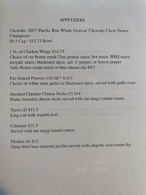 The FloatHouse Patio & Grill - Ucluelet, BC menu_pic