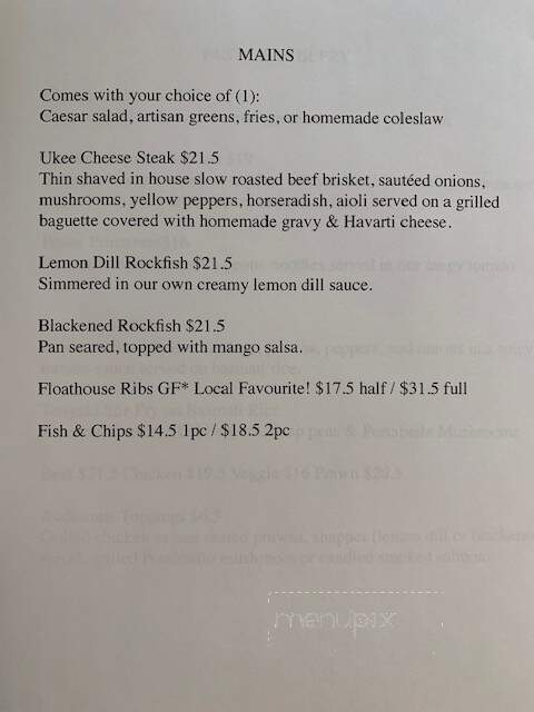 The FloatHouse Patio & Grill - Ucluelet, BC menu_pic