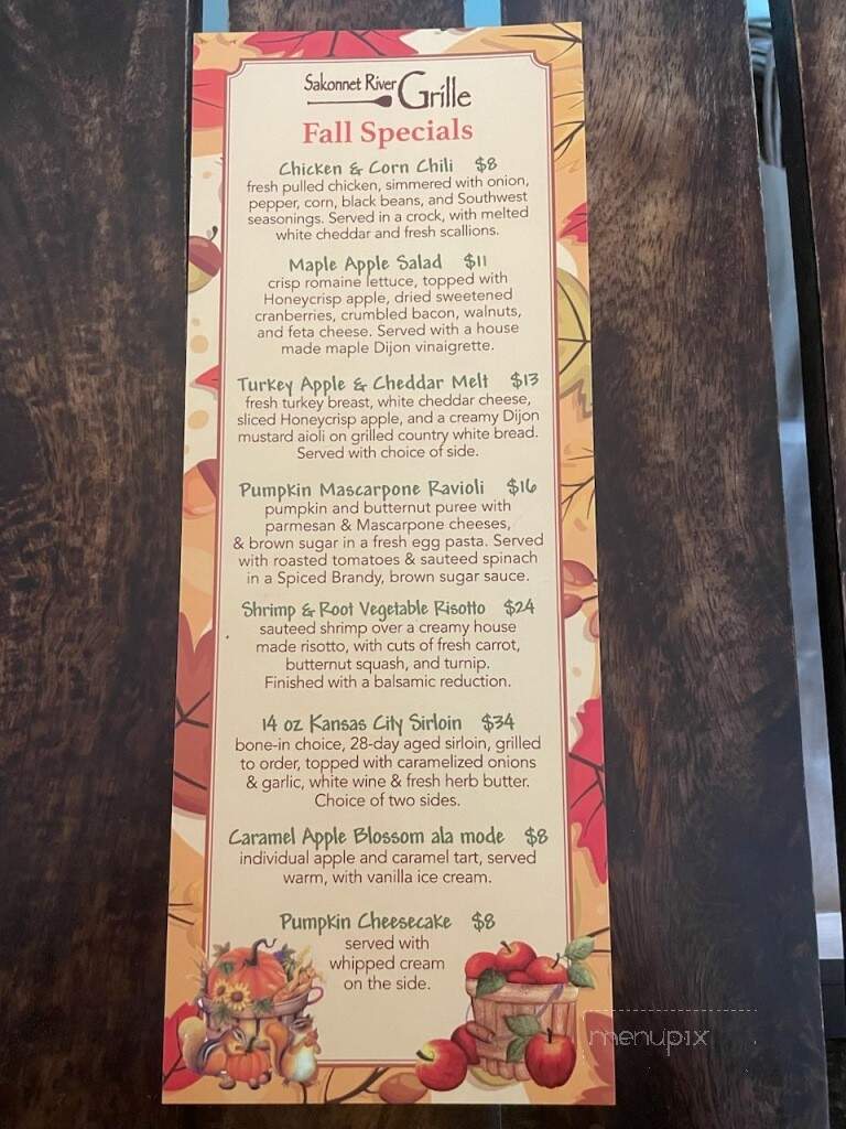 Sakonnet River Grille - Tiverton, RI menu_pic