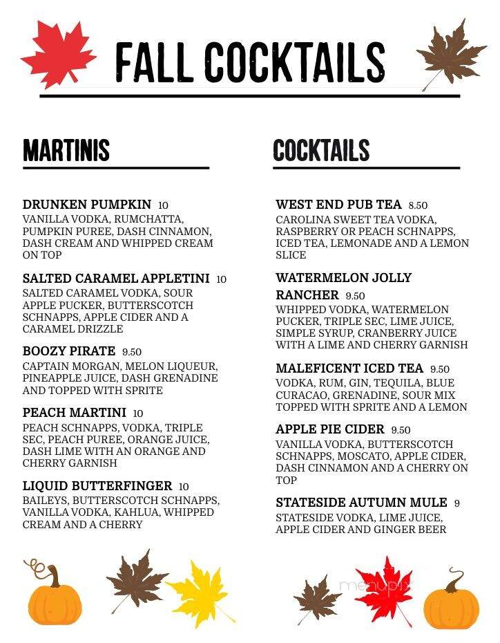 The West End - Quakertown, PA menu_pic
