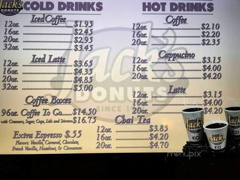 Jack's Donuts - Greenwood, IN menu_pic