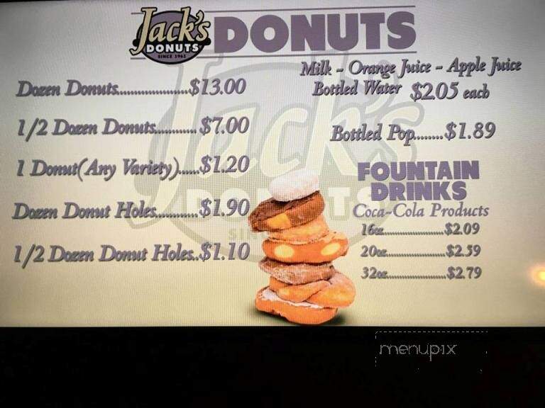 Jack's Donuts - Greenwood, IN menu_pic