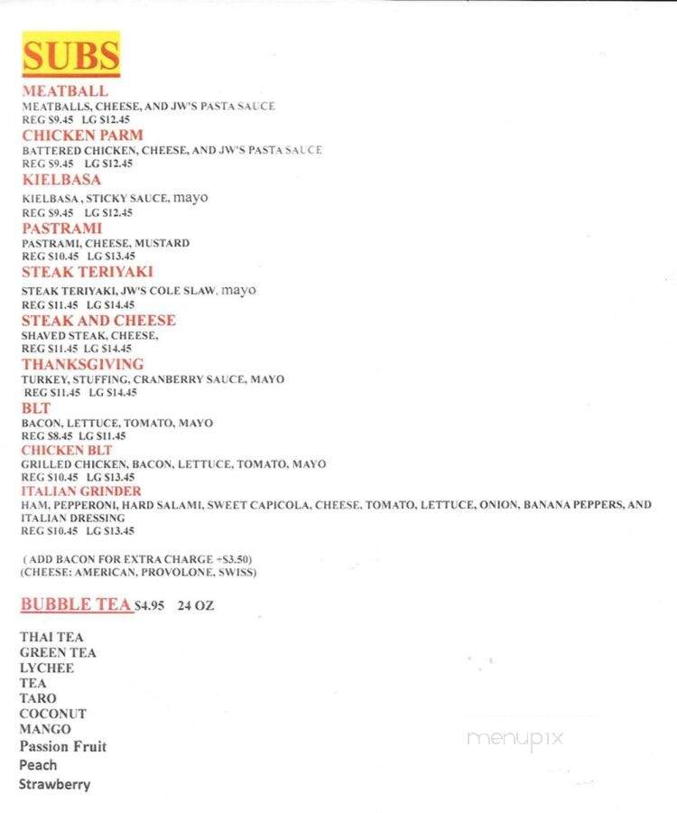 Jw's Pub - Coventry, RI menu_pic