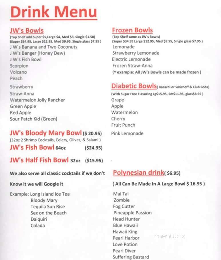Jw's Pub - Coventry, RI menu_pic