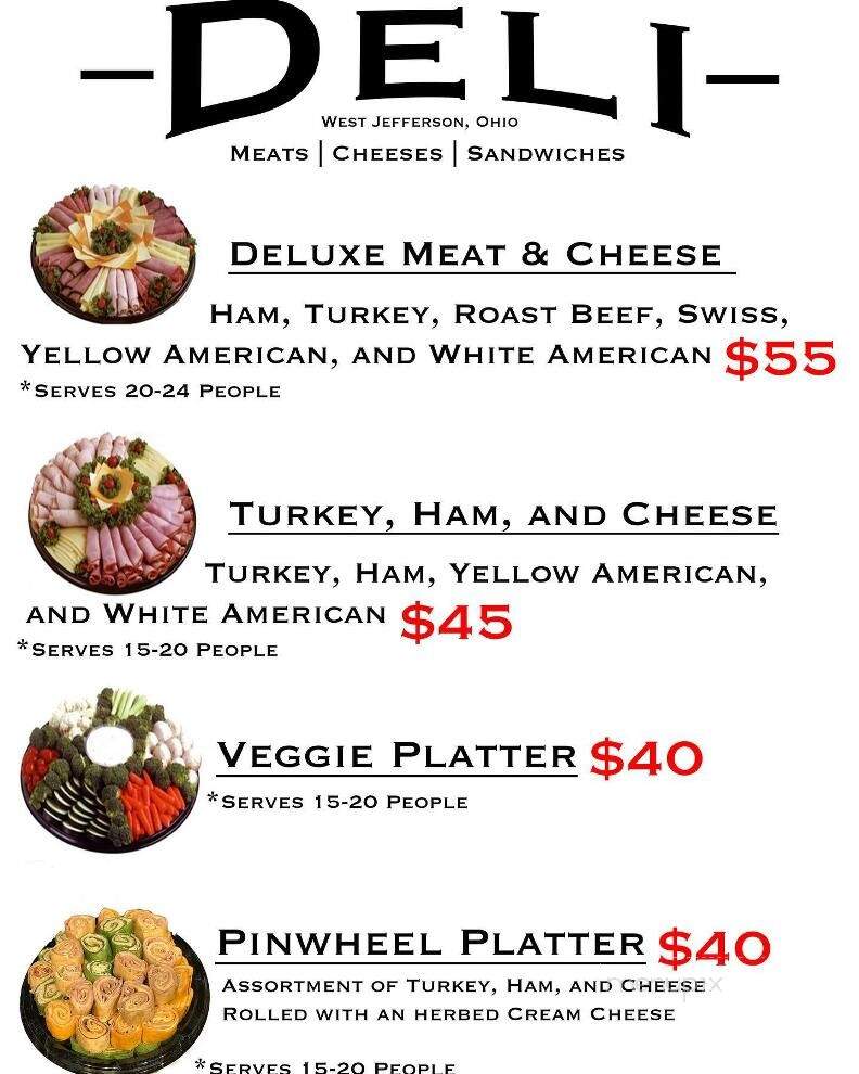 Main Street Deli - West Jefferson, OH menu_pic