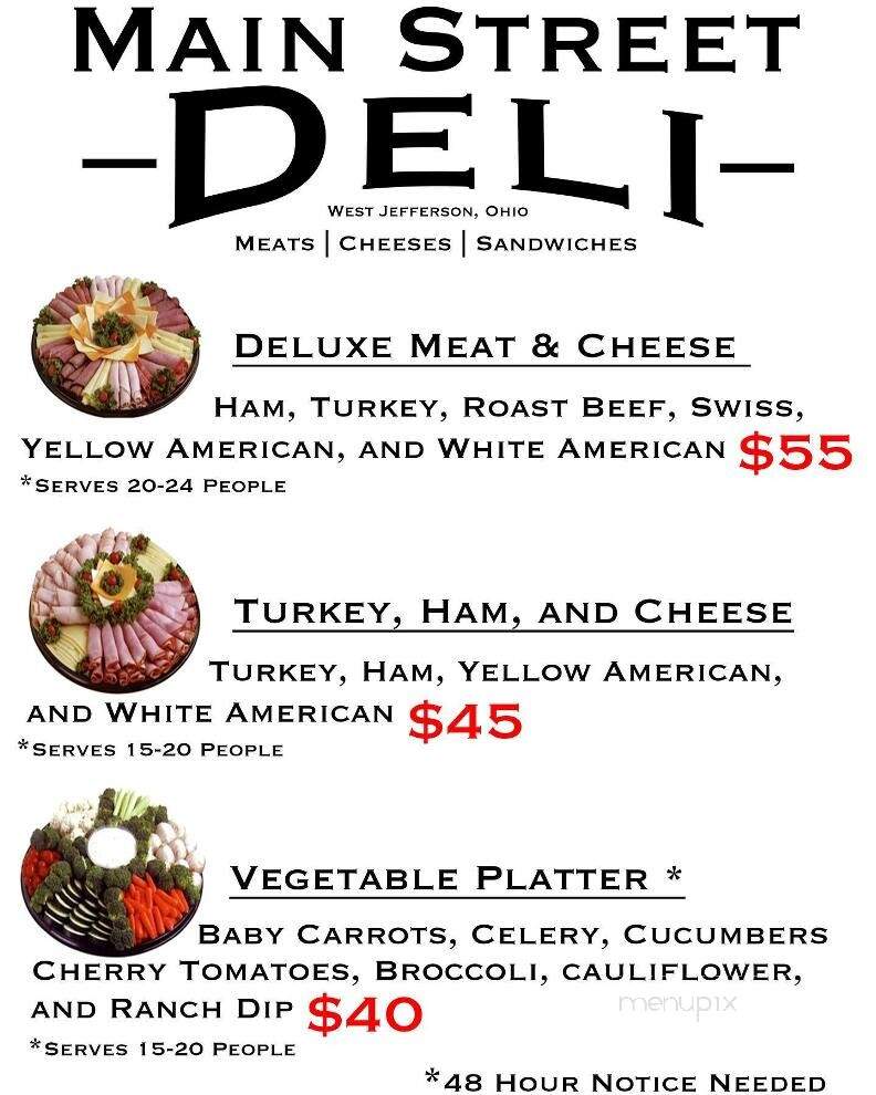 Main Street Deli - West Jefferson, OH menu_pic