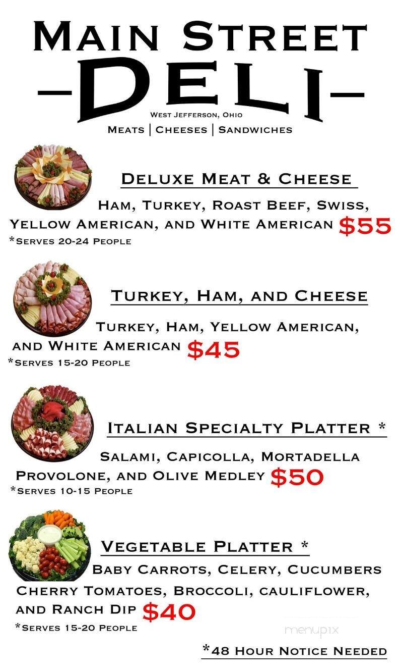 Main Street Deli - West Jefferson, OH menu_pic