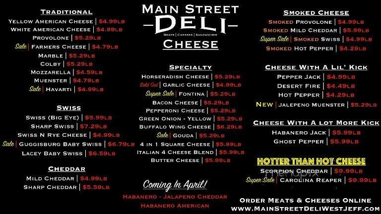 Main Street Deli - West Jefferson, OH menu_pic