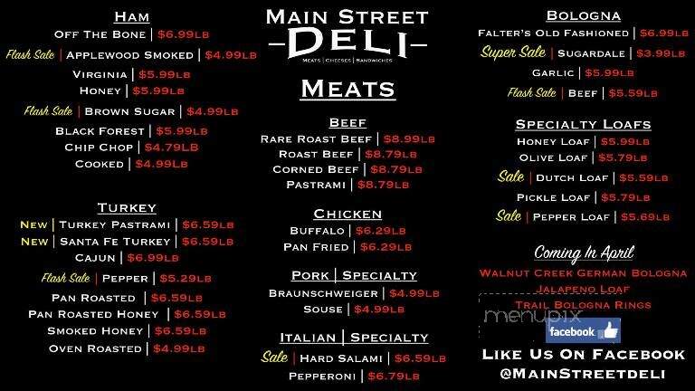 Main Street Deli - West Jefferson, OH menu_pic