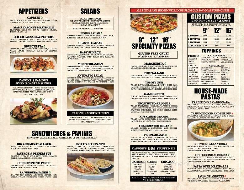 Capone's Pizza & Restaurant - Cape Coral, FL menu_pic