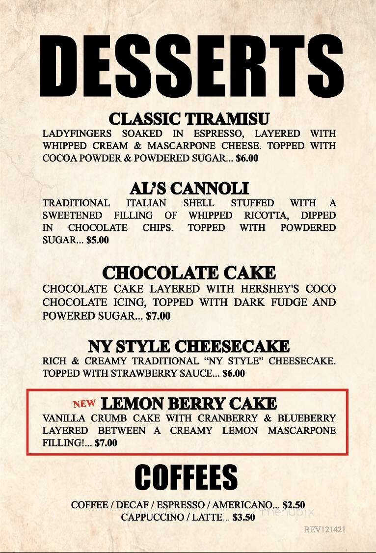 Capone's Pizza & Restaurant - Cape Coral, FL menu_pic