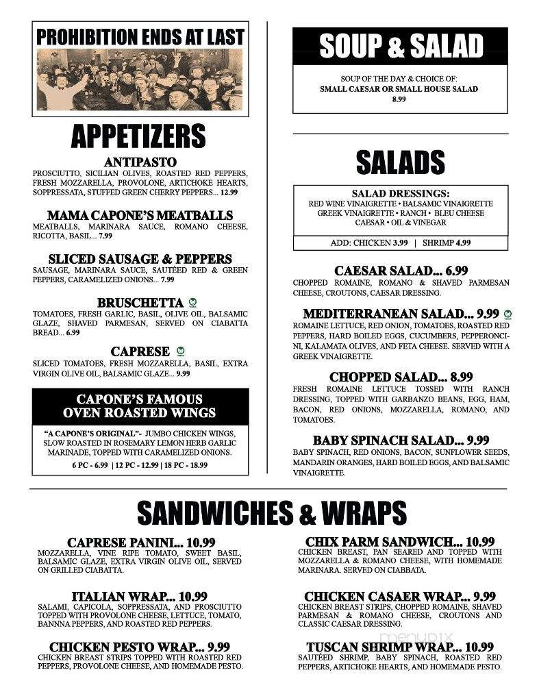Capone's Pizza & Restaurant - Cape Coral, FL menu_pic
