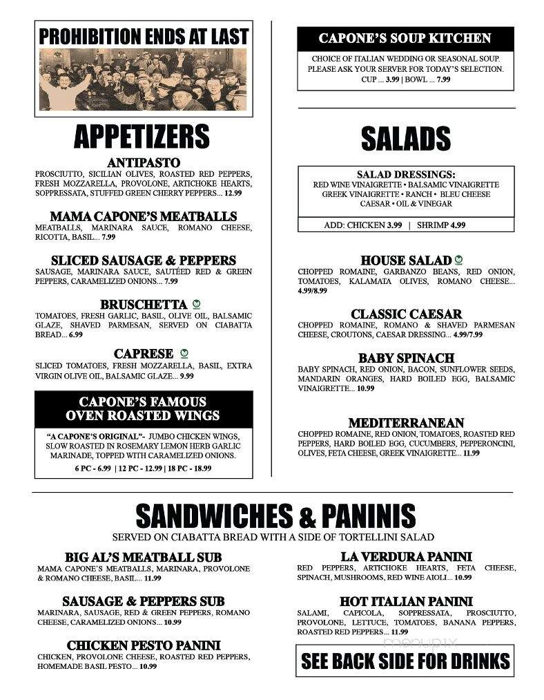Capone's Pizza & Restaurant - Cape Coral, FL menu_pic