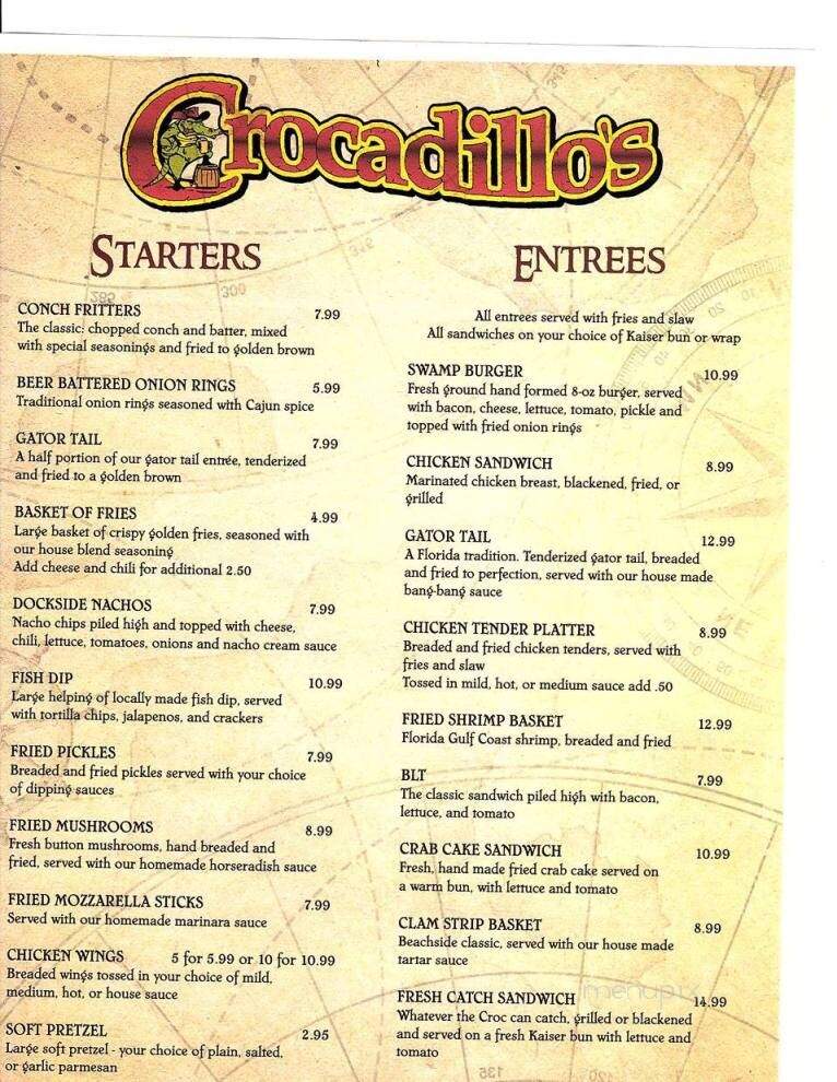 Crocadillos Bar and Grill - Fort Pierce, FL menu_pic