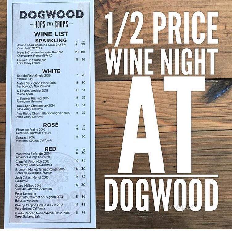 Dogwood Hops and Crops - Winston-Salem, NC menu_pic