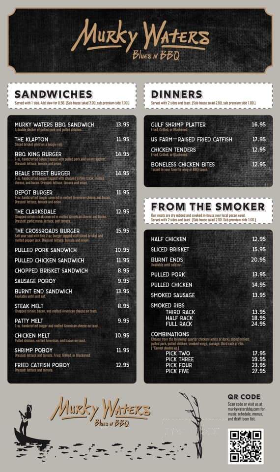 Murky Waters Blues & BBQ - Hattiesburg, MS menu_pic