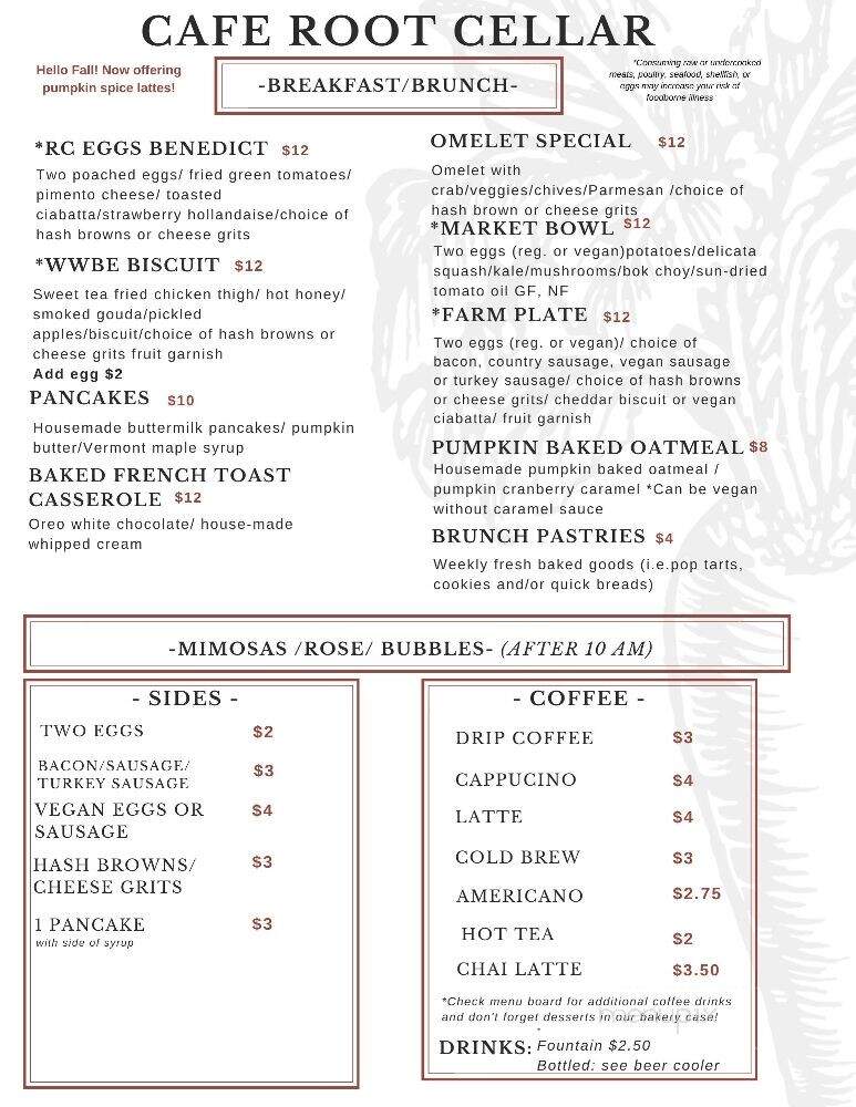 The Root Cellar Cafe Catering - Pittsboro, NC menu_pic