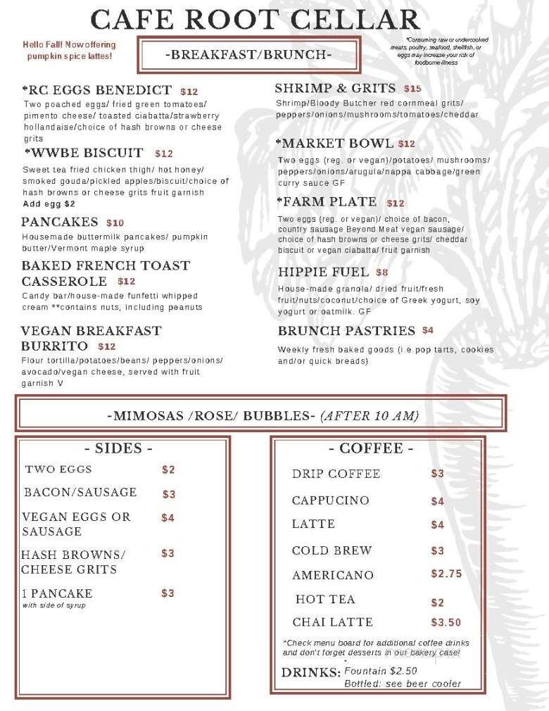 The Root Cellar Cafe Catering - Pittsboro, NC menu_pic