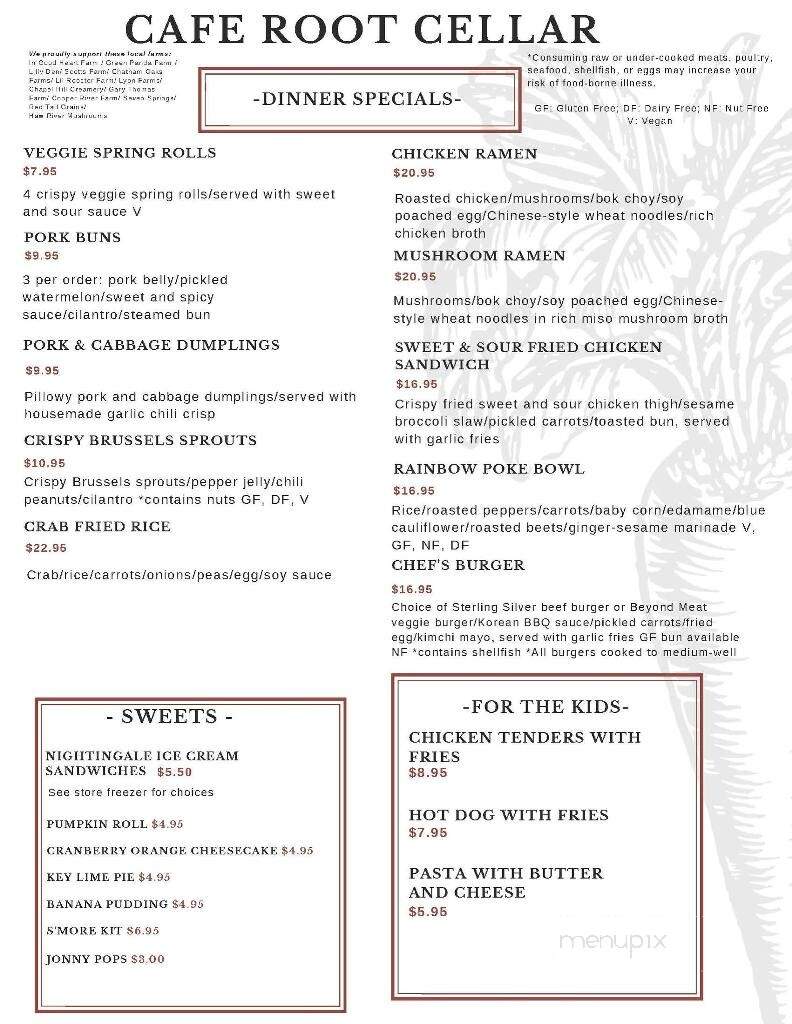 The Root Cellar Cafe Catering - Pittsboro, NC menu_pic