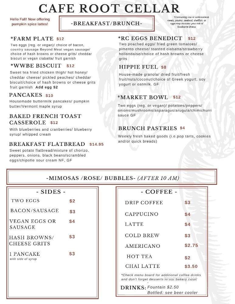 The Root Cellar Cafe Catering - Pittsboro, NC menu_pic