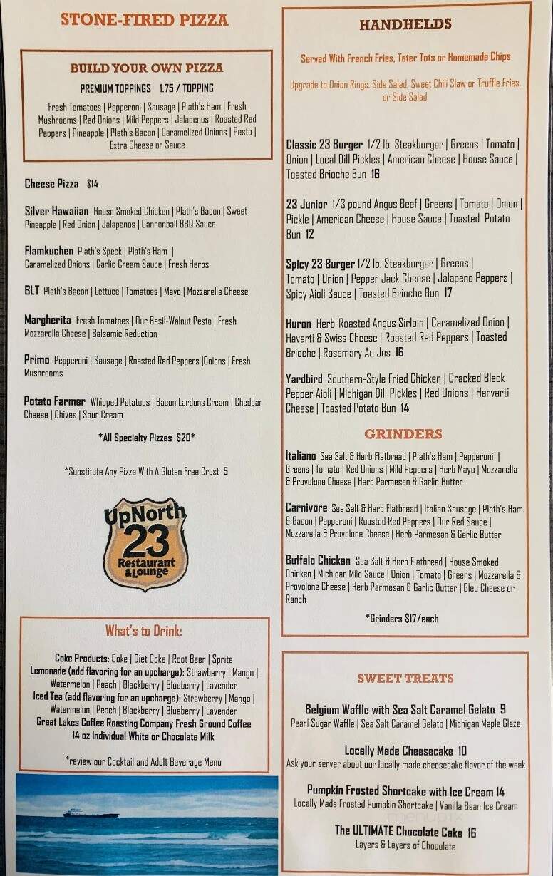 Up North 23 Restaurant & Lounge - Rogers City, MI menu_pic